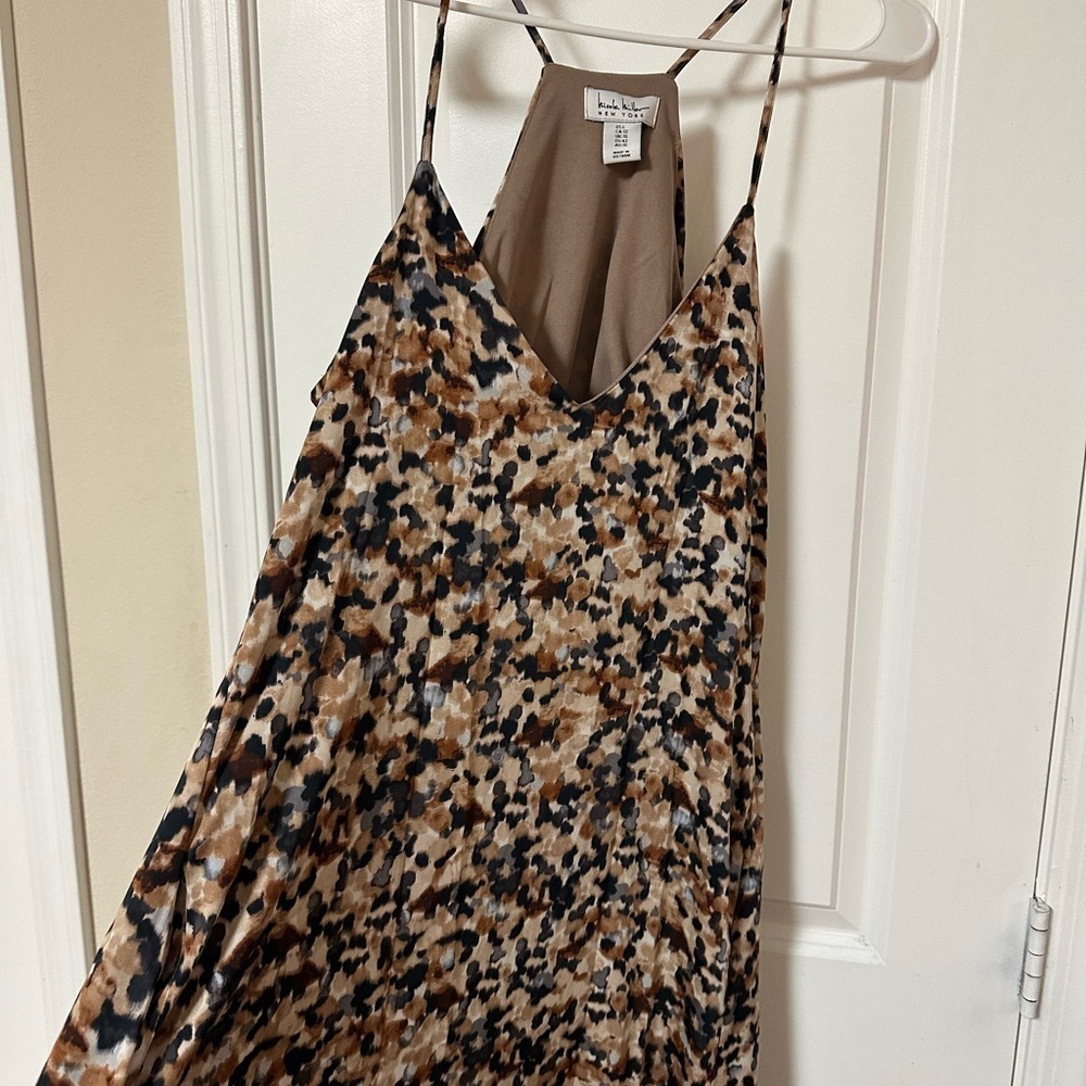 NWT!! Nicole Miller Black and Brown Floral Maxi Dress - Picture 8 of 12